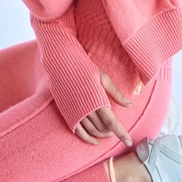 New Free People 100% Cashmere Snow Angel XS & M Pink Coral Soft Cardigan Jacket - Picture 4 of 10